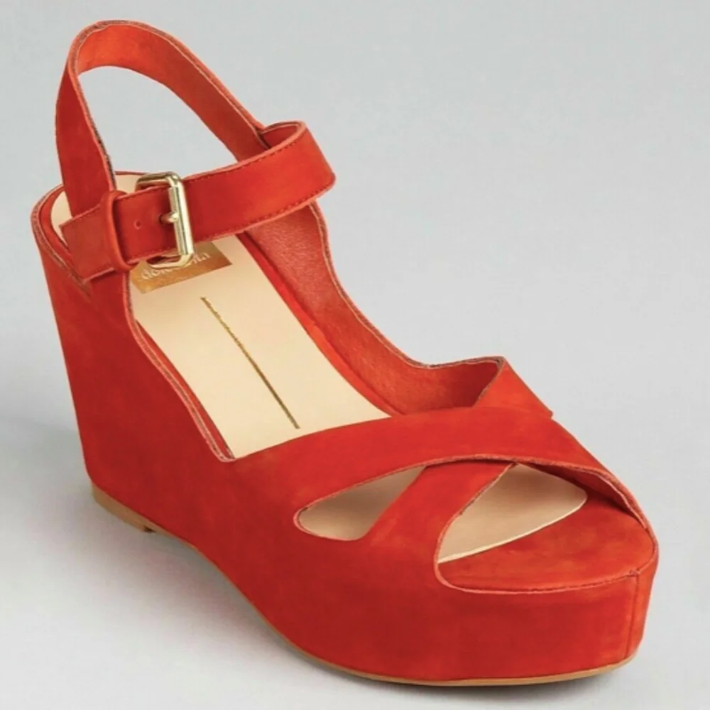 NEW Dolce Vita 'Eileen' suede Orange  platform sandal 10
